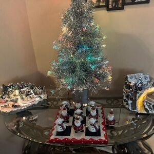 Vintage Home Interiors Christmas Tic Tac Toe with Santa and Snowman Figures